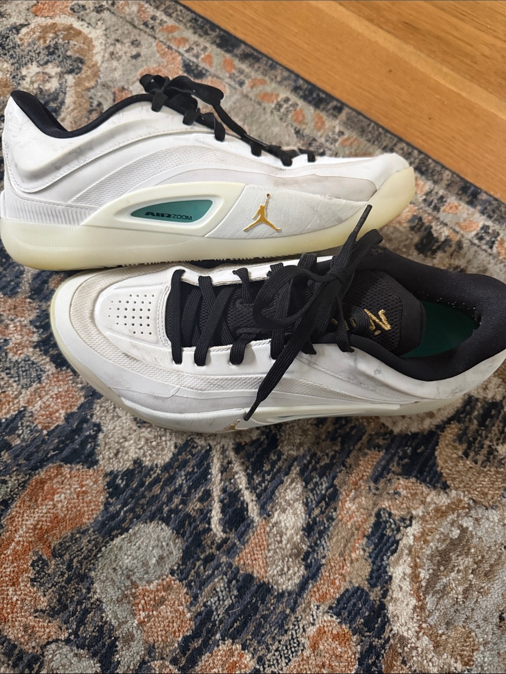 Jordan Zion 4 Men’s White, Black & Gold Low-Top Basketball Sneakers